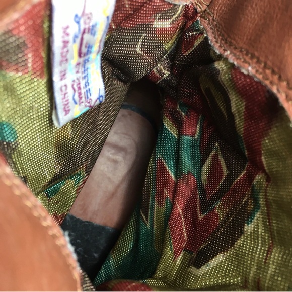 Zodiac Zline Fringe Western Cowboy Riding Leather Womens Boots Vintage Size 8 - Picture 11 of 13